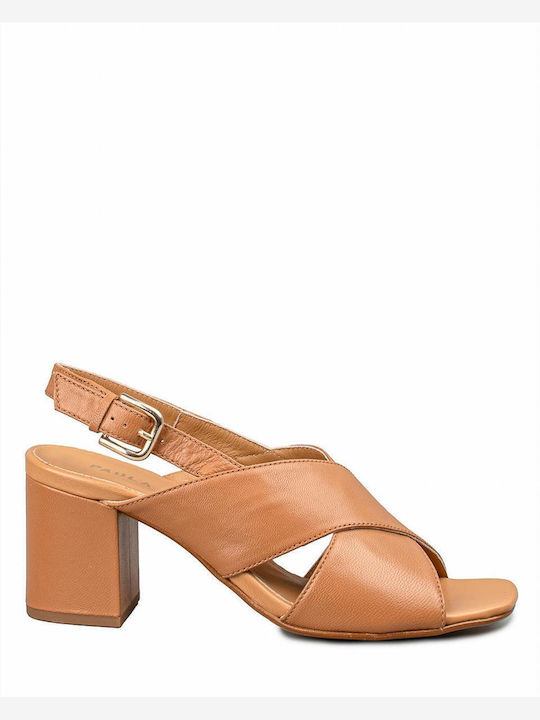 Paola Ferri Leder Sandalen Braun