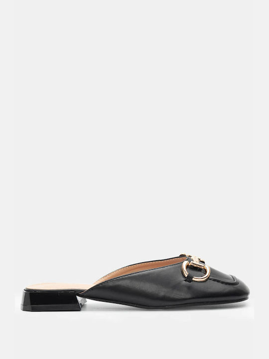 Mules Loafers Διακοσμητική Αγκράφα 4255501-μαύρο