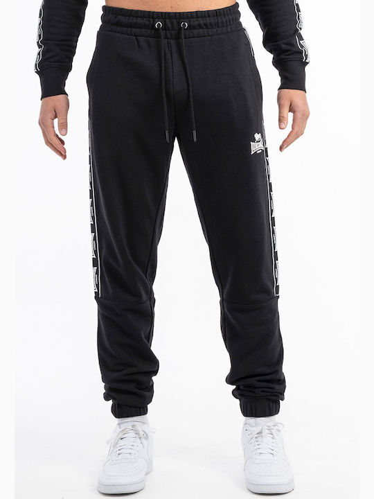 Ανδρική Βαμβακερή Φόρμα Lonsdale Grutness Regular Fit Black White