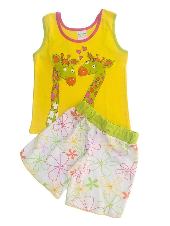 Baby Train Kids Pyjamas Yellow