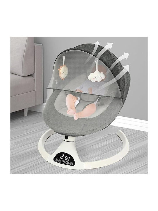 Electric Baby Relax Swing 2 in 1 with Music Gray for Child up to 9kg