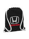 Honda Rucksack Tasche Sporttasche Schwarz Tasche 40x48cm & dicke weiße Kordeln