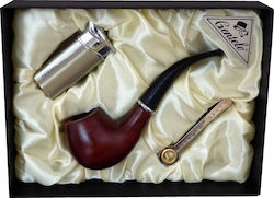 Set Klassische Tabakpfeife Md Braun Luxusfeuerzeug 40000216