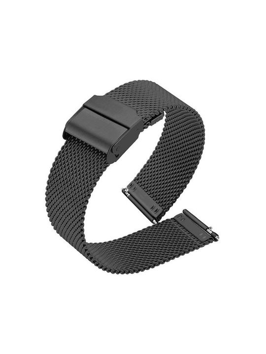 Universal Metal Watch Strap 20mm Black