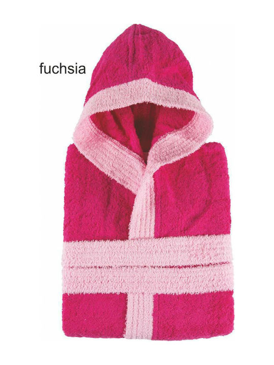 Flamingo Kids Hooded Bathrobe Fuchsia