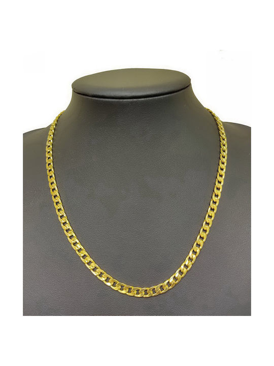 Kostibas Fashion Chain Neck made of Steel Gold-plated Length 50cm