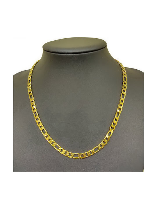 Kostibas Fashion Αλυσίδα Λαιμού από Ατσάλι Επιχρυσωμένη Μήκους 50cm