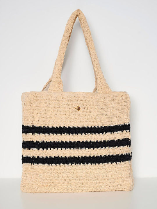 SugarFree Beach Bag Brown with Stripes