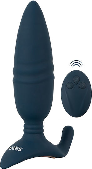 Anos Anal Plug with Wireless Functionality and Vibration Blue 16.8cm