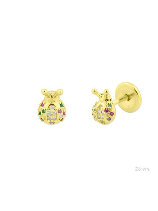 Paraxenies Gold Plated Kids Earrings Studs made of Silver