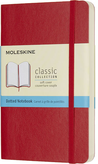 Moleskine Notebook Pocket Carnet cu Puncte și Elastic Roșu