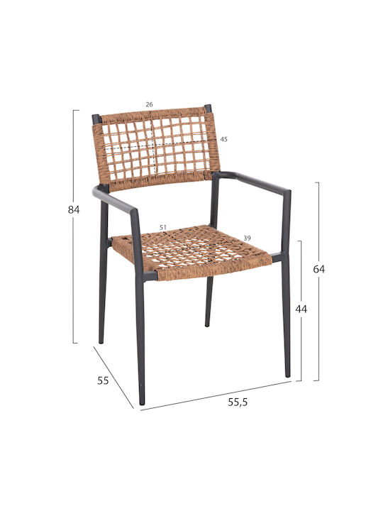 Gartenstühle Aluminium Trilan Anthrazit 57x59x85cm