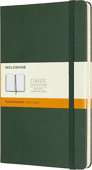 Moleskine Notebook Large 13x21 Σημειωματάριο Bullet Ριγέ με Σκληρό Εξώφυλλο και Λάστιχο Πράσινο