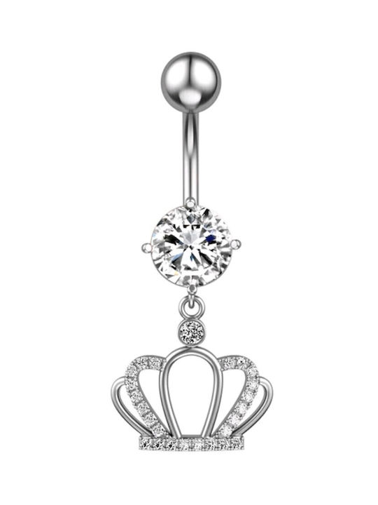 Amalfi Accessories Коремно Бутонче Обеца от Стомана Сребърна