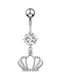 Amalfi Accessories Коремно Бутонче Обеца от Стомана Сребърна