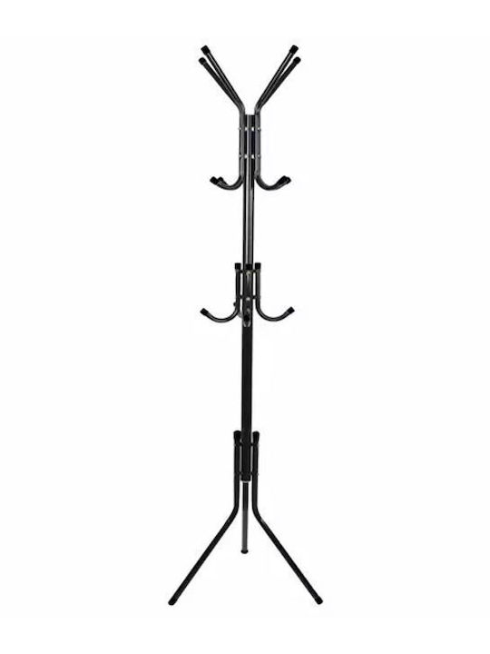 Metallic Coat Rack Black 42x42x175cm