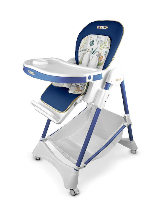 Neno Highchair with Plastic Frame & Leatherette Seat Blue