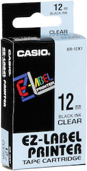 Casio Etikettendrucker-Band in Transparent Farbe XR-12 X