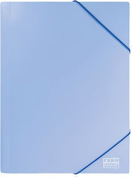 Plastic Folder with Elastic Pastel Light Blue &...