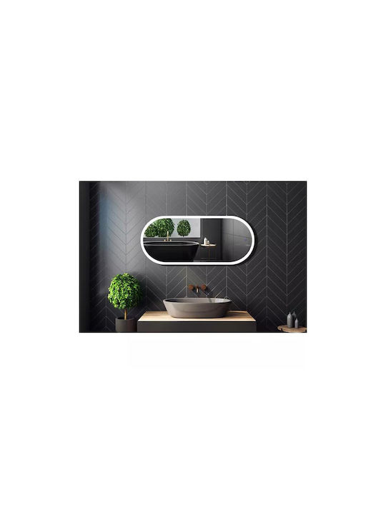 Oval Oglindă de Baie Lumini LED Atingere 45x105cm Alb