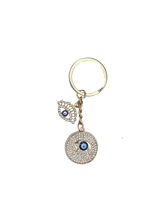 Μεταλλικό Μπρελόκ Evil Eye Strass & Γάντζο