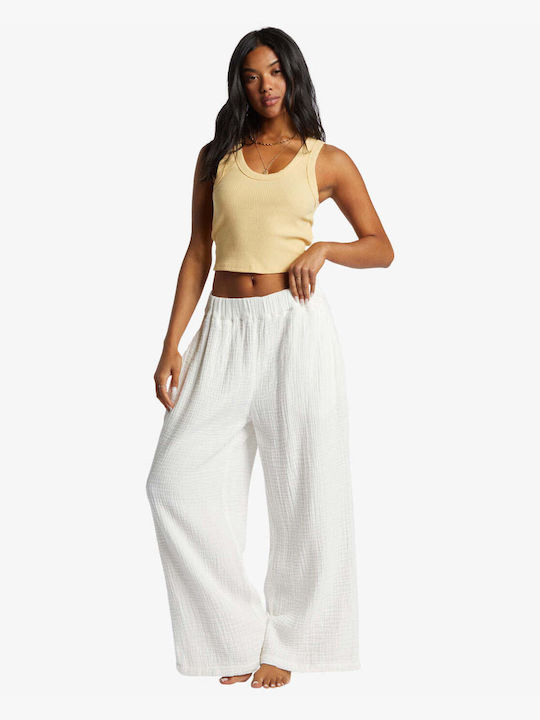 Billabong Women's Cotton Trousers in Relaxed Fit White