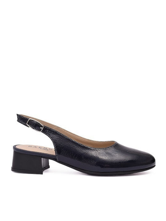 Pumps mit Riemchen & flacher Absatz Blau