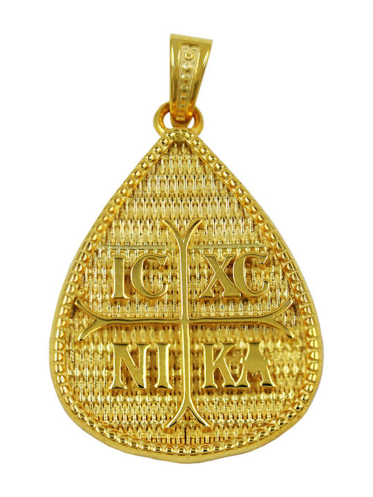 Roloi Kaliamanis Pendant Kids Talisman Double Sided Constantine from Gold 14K PM1258