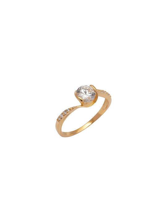 Silverline Single Stone from Gold Plated Silver