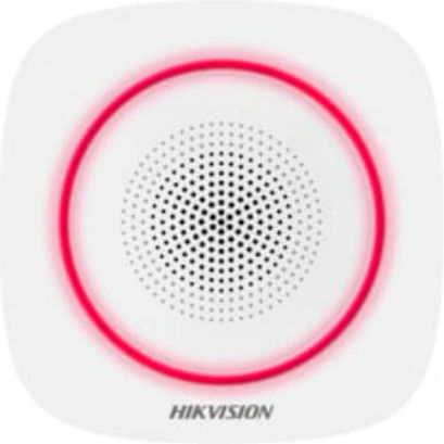 Hikvision Ασύρματη RF Σειρήνα Συναγερμού Μπαταρίας Εσωτερικού Χώρου 110dB με Κόκκινο Φως 8.8x8.8εκ.