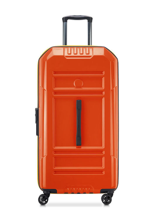 Rempart Μεγάλη Βαλίτσα Ταξιδίου Σκληρή Orange με 4 Ρόδες Ύψους 80εκ.