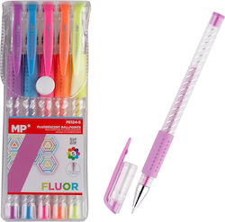 Mp Σετ Στυλό Fluorescent Ballpoint Pe124-5 0.9mm Πολύχρωμα 5τμχ