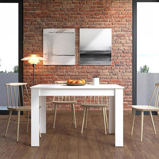 Hamar Masă Sala de mese Masa extensibilă Alb 120(+60)x80x77buc