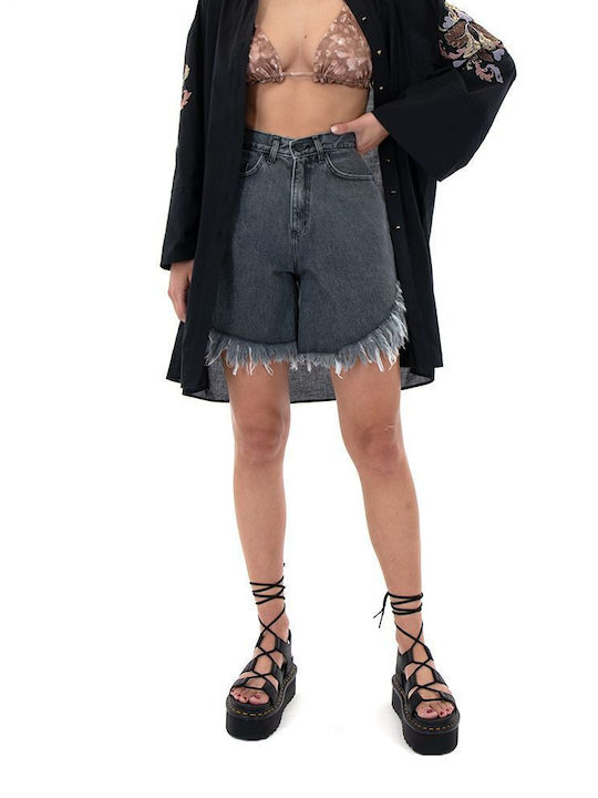 Co|Te Women's Jean High-waisted Shorts Gray