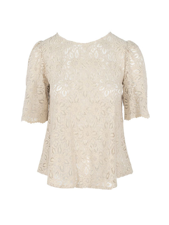 Beige Lace Blouse