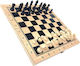 Zola Wooden Chess and Board Game Set Plastic Pieces 2 Dice 23x23 Cm Brown Black