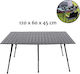 Folding Beach Camping Table Metal 120x60x45cm Graphite