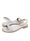 Nishin Leather Women's Flat Sandals in Silver Color