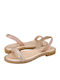 Nishin Leather Women's Flat Sandals Rose Gold