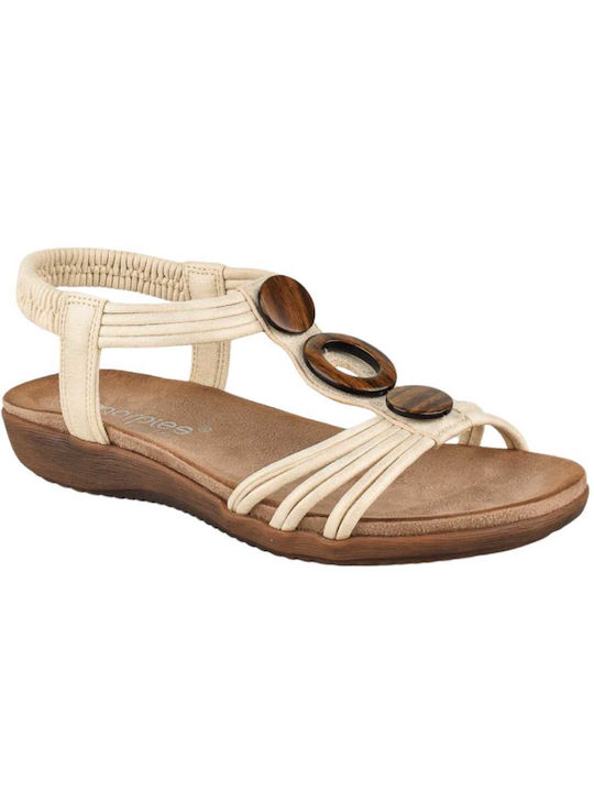 Amarpies Women's Flat Sandals Anatomic in Gold Color