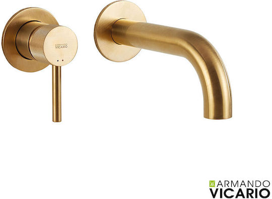 Armando Vicario Industrial Built-in Mixer & Spout Set for for Bathroom Sink Gold