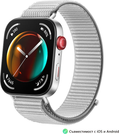 Huawei Watch Fit 3 Aluminium 43mm Αδιάβροχο με Παλμογράφο (Γκρι)