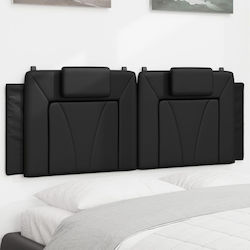 vidaXL Leather Bed Headboard Cushion Black 140cm