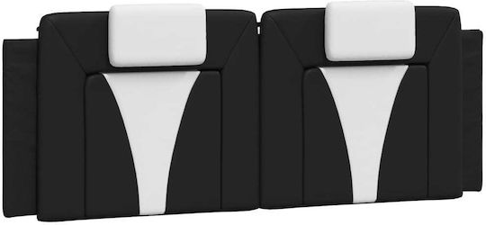 vidaXL Kopfstütze für Betten mit Leder Schwarz/Weiß 140cm