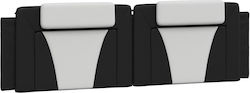 vidaXL Kopfstütze für Betten mit Leder Schwarz/...