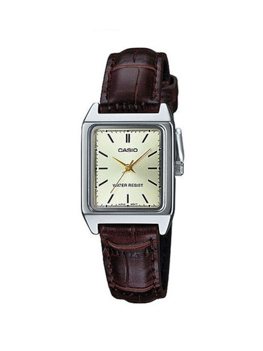 Casio Watch with Brown Leather Strap