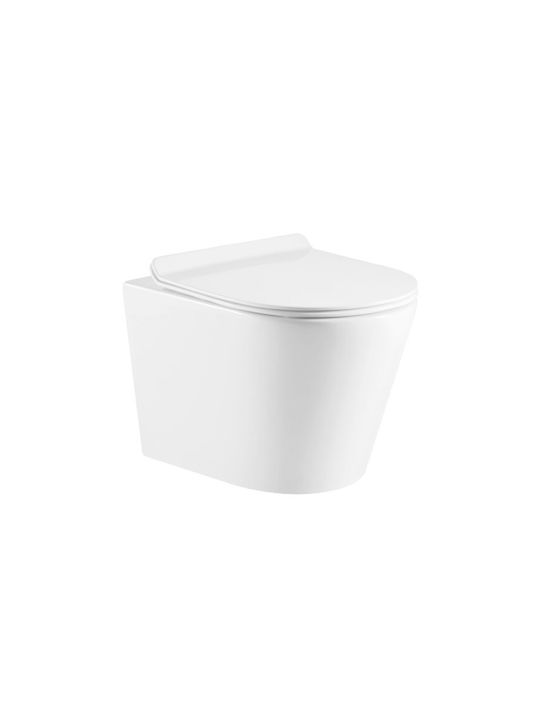 Karag Wall-Mounted Toilet Rimless with Flush with Cover Soft Close White