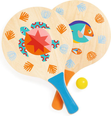 Djeco Beach Rackets Wooden Ball Case