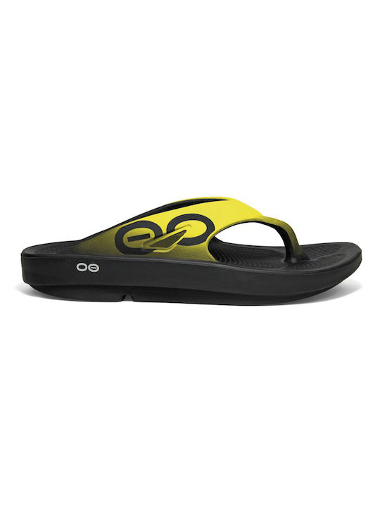 Oofos Men's Flip Flops Yellow