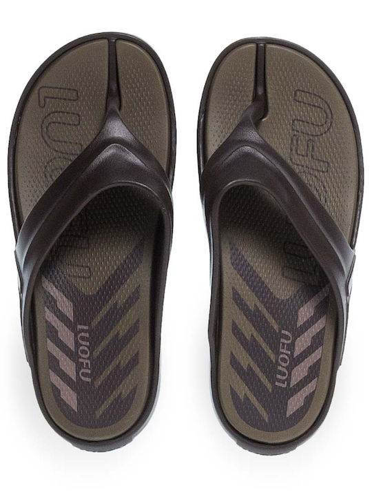 Luofu Ανδρικά Flip Flops Καφέ